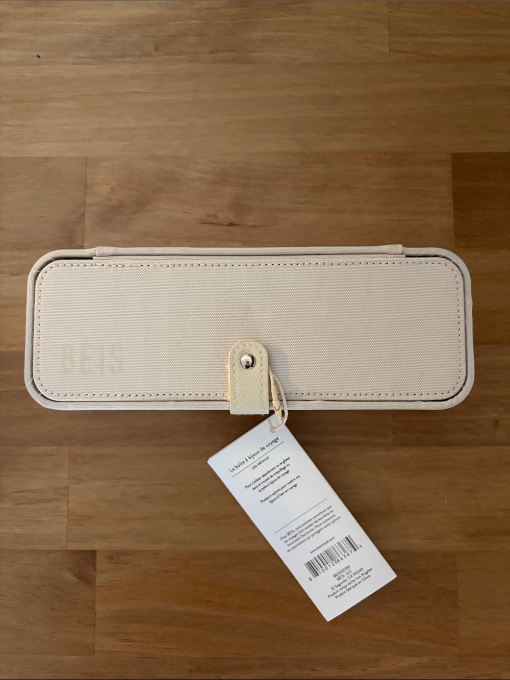 NWT BEIS Cream Travel Jewelry Roll Case